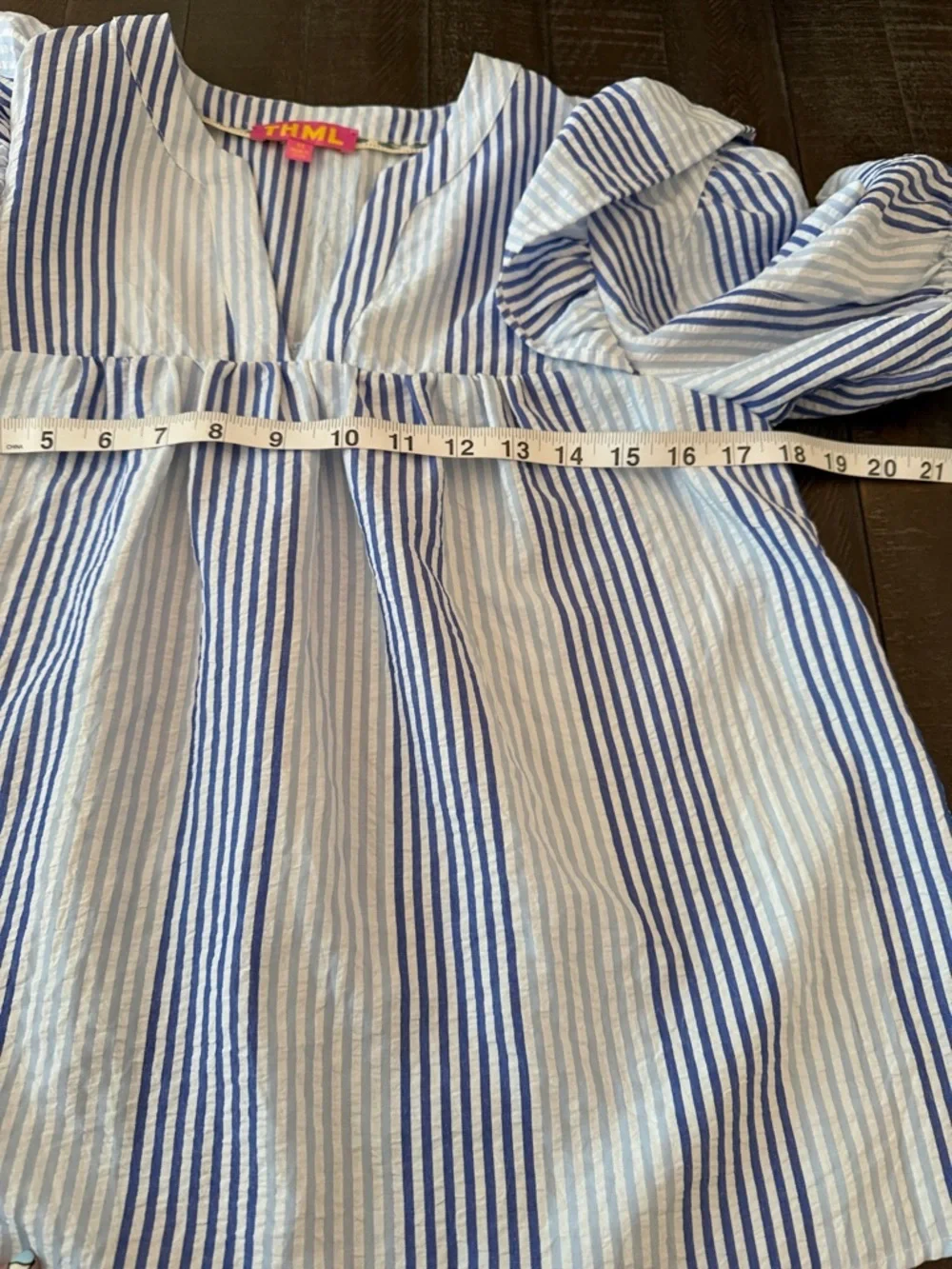 Anthropologie THML Lilah Puff Sleeve Striped Top